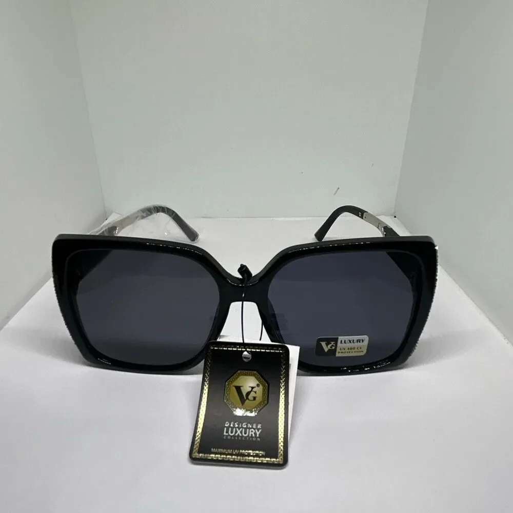 VG Bling Designer Luxury Oversized Square Sunglasses NWT UV400 Protection
